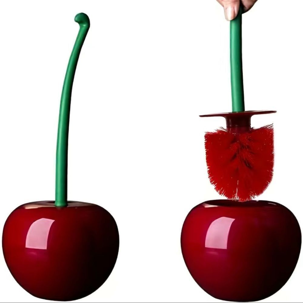 NWT Cherry Toilet cleaner and container . Measurements are in pictures.